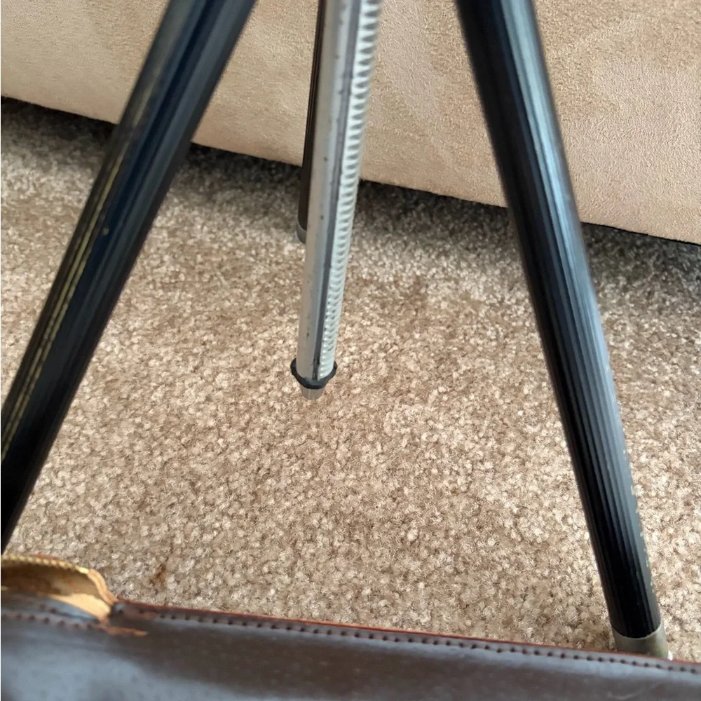 Vintage Compact Tabletop Tripod with Carry Case - Black and Silver